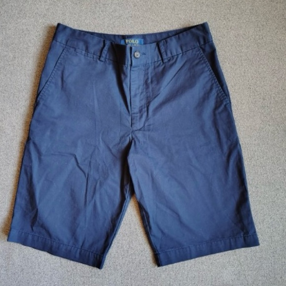 Polo Ralph Lauren Classic Chino Shorts Boys 16 Navy 9.5 Inseam Cotton Casual NWT